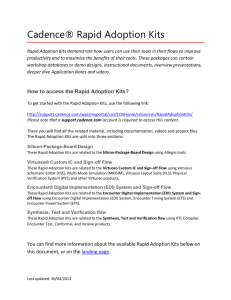Cadence® Rapid Adoption Kits
