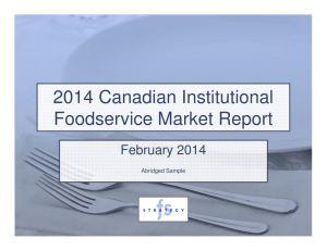 2014 Canadian Institutional Foodservice Market Report