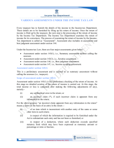 33-various assessments - Income Tax Department