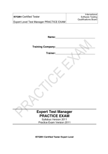 ISTQB CTEL Test Manager Sample Exam