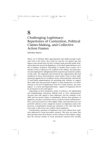 Challenging Legitimacy: Repertoires of Contention, Political Claims