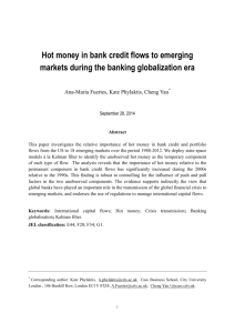 Hot money in bank credit flows to emerging markets during the