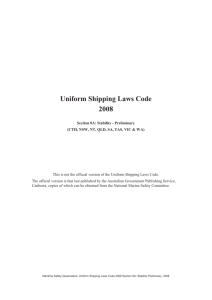 Uniform Shipping Laws Code 2008 Section 8A: Stability Preliminary