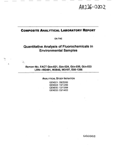 COMPOSITE ANALYTICAL LABORATORY REPORT ON THE
