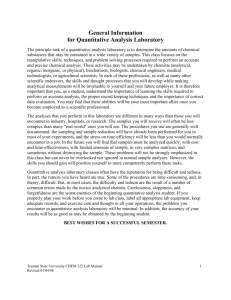 General Information for Quantitative Analysis Laboratory