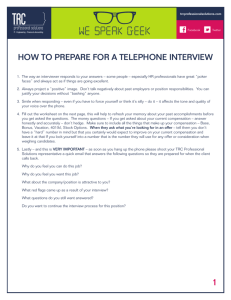 prepare fOr a telepHOne IntervIeW