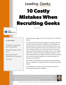 10 Costly Mistakes When Recruiting Geeks