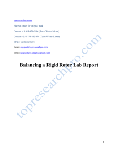 Balancing a Rigid Rotor Lab Report