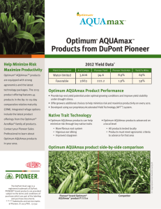 Pioneer® brand Optimum AQUAmax Product Offerings