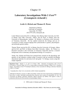 Laboratory Investigations With C