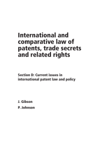 International and comparative law of patents