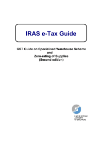 GST: Specialised Warehouse Scheme and Zero-rating of