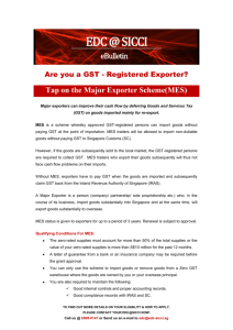 Tap on the Major Exporter Scheme(MES)