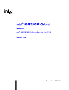 Intel(R) 865PE/865P Chipset Datasheet