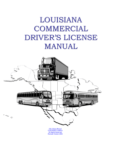 Louisiana Commercial Driver's License Manual