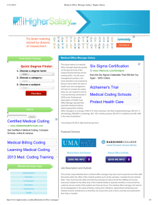 Six Sigma Certification Alzheimer's Trial Medical Coding Schools