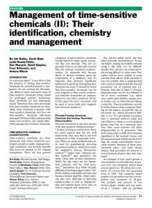 Management of time-sensitive chemicals (II): Their identification