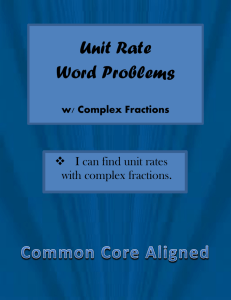 Unit Rate Word Problems
