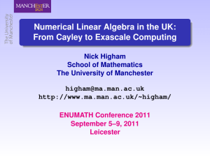 Numerical Linear Algebra in the UK: From