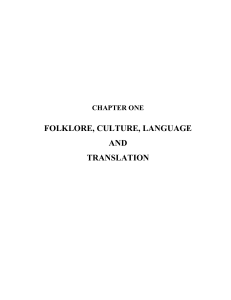 folklore, culture, language and translation
