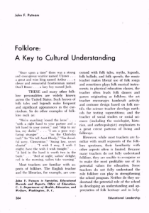 Folklore: A Key to Cultural Understanding