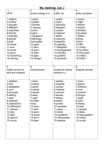 Big Spellings List J 1 HFW 2 words ending in o 3 suffix
