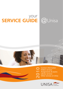Your SERVICE GUIDE Unisa - SBL