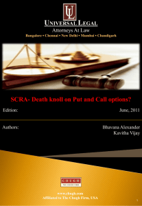 SCRA- Death knoll on Put and Call options?