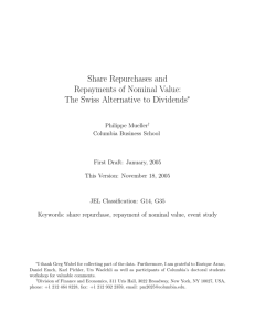 Share Repurchases and Repayments of Nominal Value: The Swiss