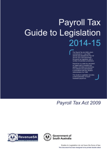 Payroll Tax Guide to Legislation 2014-15