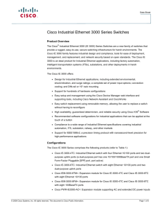 Cisco Industrial Ethernet 3000 Series Switches