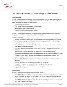 Cisco Industrial Ethernet 3000 Layer 2/Layer 3 Series Switches