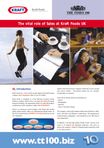 The vital role of Sales at Kraft Foods UK
