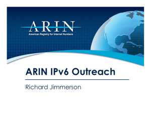 ARIN IPv6 Outreach