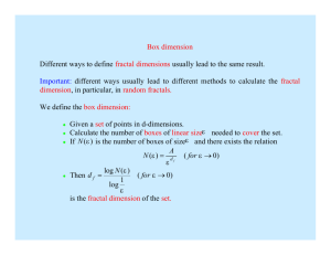 Box dimension Different ways to define fractal dimensions usually