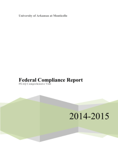 Federal Compliance Report - University of Arkansas at Monticello