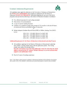 Graduate Admissions Requirements