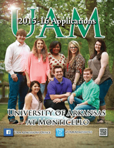 admissions packet - University of Arkansas at Monticello