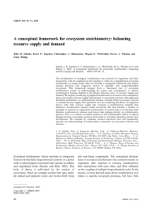 A conceptual framework for ecosystem stoichiometry: balancing