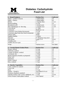 Diabetes: Carbohydrate Food List - University of Michigan Health