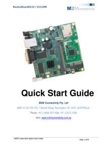 Quick Start Guide - M2M Connectivity