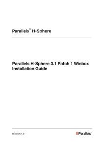 Parallels H-Sphere 3.1 Patch 1 Winbox Installation