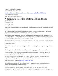A desperate injection of stem cells and hope
