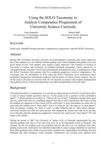 Using the SOLO Taxonomy to Analyze Competence Progression of