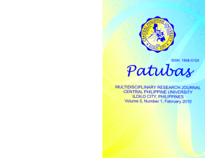 Patubas - Researches - Central Philippine University