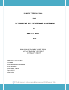 Requuest For Proposal For Development, Implementation And