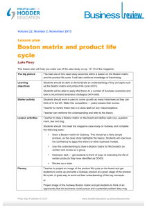 Boston matrix and product life cycle