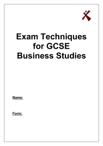Exam Techniques for GCSE Business Studies