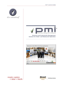 PMI Solution Brochure - EpicenterSpark Hospitality International