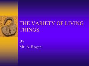 THE VARIETY OF LIVING THINGS